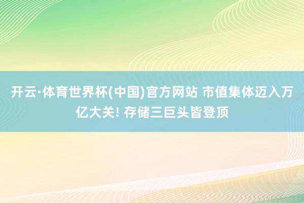 开云·体育世界杯(中国)官方网站 市值集体迈入万亿大关! 存储三巨头皆登顶