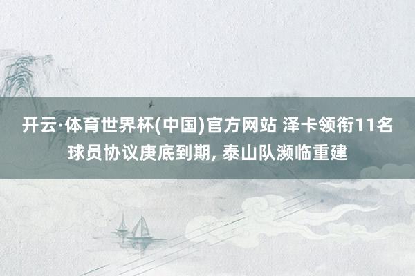 开云·体育世界杯(中国)官方网站 泽卡领衔11名球员协议庚底到期, 泰山队濒临重建