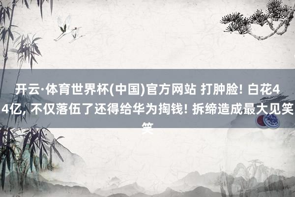 开云·体育世界杯(中国)官方网站 打肿脸! 白花44亿, 不仅落伍了还得给华为掏钱! 拆缔造成最大见笑