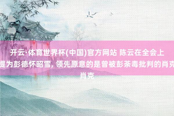 开云·体育世界杯(中国)官方网站 陈云在全会上提为彭德怀昭雪, 领先原意的是曾被彭荼毒批判的肖克