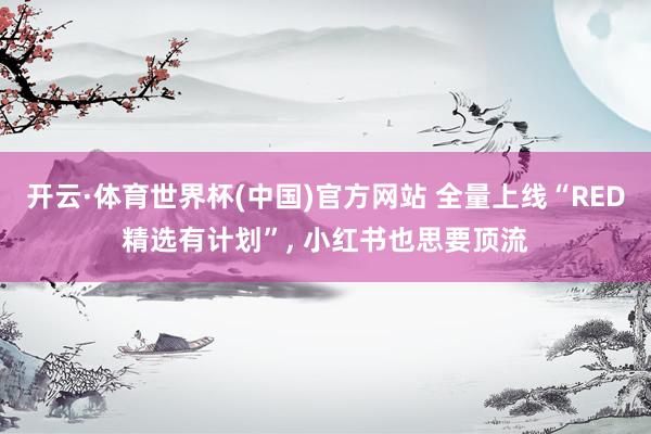 开云·体育世界杯(中国)官方网站 全量上线“RED精选有计划”, 小红书也思要顶流