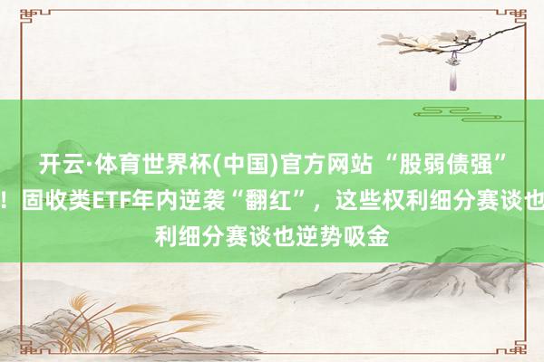 开云·体育世界杯(中国)官方网站 “股弱债强”再度演出！固收类ETF年内逆袭“翻红”，这些权利细分赛谈也逆势吸金