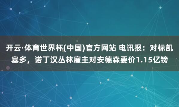 开云·体育世界杯(中国)官方网站 电讯报：对标凯塞多，诺丁汉丛林雇主对安德森要价1.15亿镑