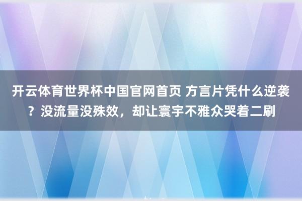 开云体育世界杯中国官网首页 方言片凭什么逆袭？没流量没殊效，却让寰宇不雅众哭着二刷
