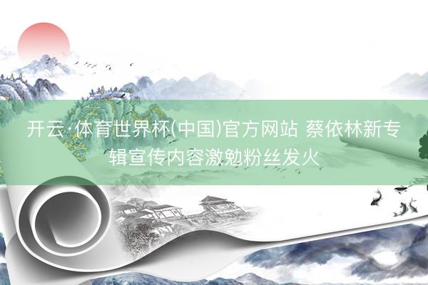 开云·体育世界杯(中国)官方网站 蔡依林新专辑宣传内容激勉粉丝发火