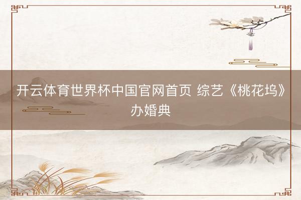 开云体育世界杯中国官网首页 综艺《桃花坞》办婚典